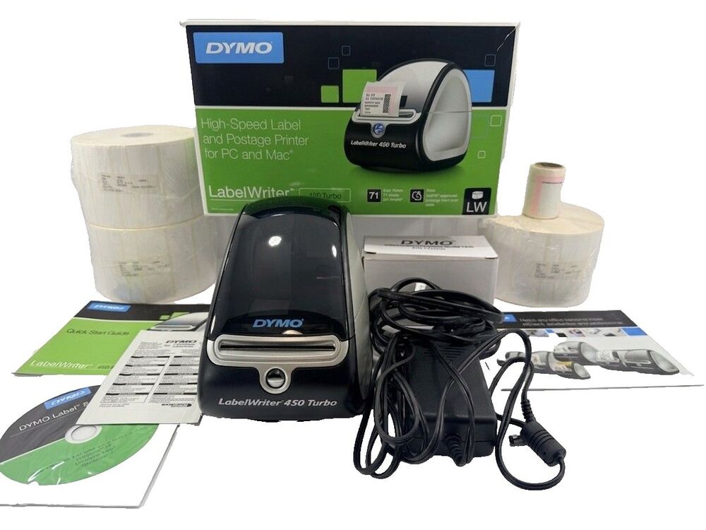 DYMO LabelWriter 450 Turbo High-Speed Thermal Label Printer + 6300 Extra Labels